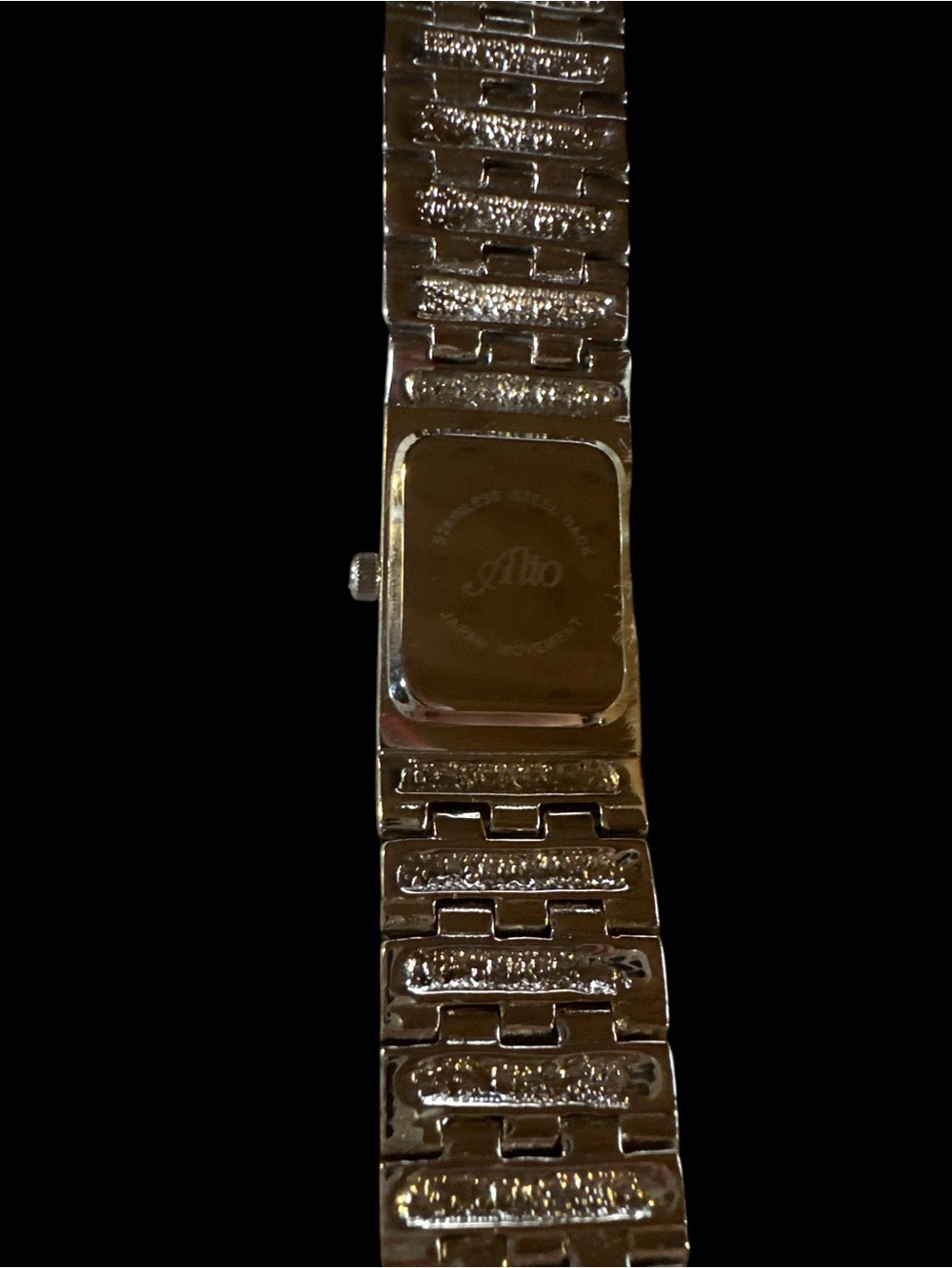 Alto Vintage Statement Crystal Rhinestone Bracelet Watch - Silver Tone - Picture 3 of 4